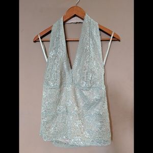 Pale green Lace Halter top
